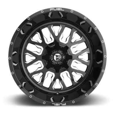 Aluminum Wheels 20X10 Stroke D611 5 On 114.3/5 On 127 Gloss Black/Milled 78.1 Bore -18 Offset Fuel Off Road Wheels