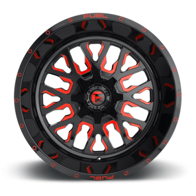 Aluminum Wheels 20X9 Stroke D612 5 On 114.3/5 On 127 Gloss Red/Milled 78.1 Bore 1 Offset Fuel Off Road Wheels