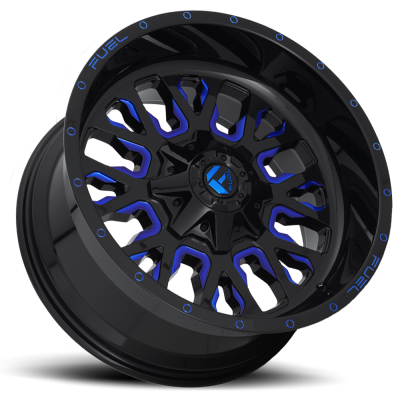 Aluminum Wheels 20X12 Stroke D645 6 On 135/6 On 139.7 Gloss Blue Milled 106.3 Bore -43 Offset Fuel Off Road Wheels