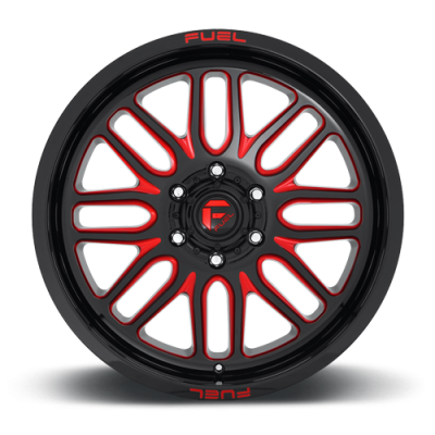 Aluminum Wheels 22X12 Ignite D663 6 On 135 Gloss Black Red Tinted Clear 87.1 Bore -43 Offset Fuel Off Road Wheels
