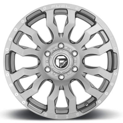 Aluminum Wheels 22X10 Blitz D693 6 On 135 Brushed Gunmetal Gray Tinted Clear 87.1 Bore -18 Offset Multi Spoke Fuel Off Road Wheels