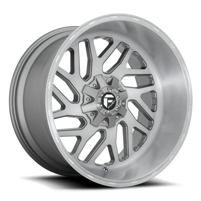 Aluminum Wheels 20X10 Triton Platinum D715 8 On 165.1 Brush Gunmetal Gray/Clear Tint 125.1 Bore -18 Offset Mesh Spoke Fuel Off Road Wheels