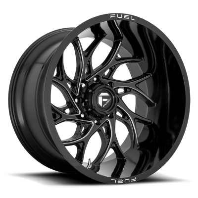 Aluminum Wheels 24X12 Runner D741 6 On 135 Gloss Black Milled 87.1 Bore -44 Offset Fuel Off Road Wheels