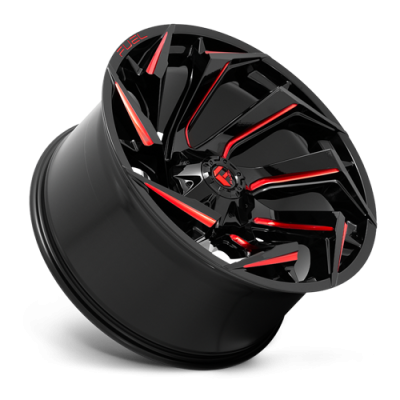 Aluminum Wheels 15X8 Reaction D755 5 On 139.7 Gloss Black Milled Red Tint 108 Bore -12 Offset Fuel Off Road Wheels