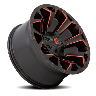 Aluminum Wheels 18X9 Assault D787 8 On 165.1 Matte Black Milled Red Tint 125.1 Bore 1 Offset Fuel Off Road Wheels