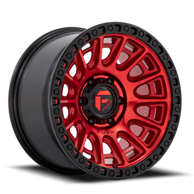 Aluminum Wheels 17X9 Cycle D834 6 On 139.7 Candy Red/Black Ring 106.1 Bore 1 Offset 36 Lbs Fuel Off Road Wheels