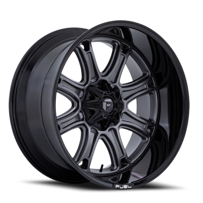 Aluminum Wheels 20X9 Darkstar FC853AB 8 On 180 Matte Gunmetal Gray/Black Lip 124.2 Bore 1 Offset Fuel Off Road Wheels