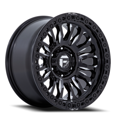 Aluminum Wheels 17X9 Rincon SBL FC857BE 8 On 180 Gloss Black Milled 124.2 Bore 20 Offset Fuel Off Road Wheels