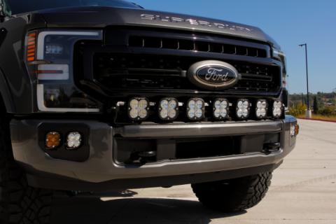 7XL Pro Linkable LED Light Bar Bumper Kit for Ford F-250/350 Super Duty 2020-2022 (Light Pattern Multi-Pattern Color Clear Wiring Type Upfitter) Baja Designs