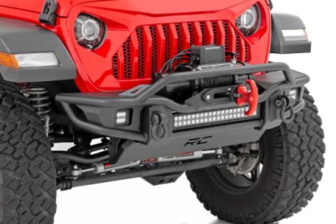 Front Winch Bumper Tubular Skid Plate Jeep Gladiator JT/Wrangler JK &amp; JL/Wrangler Unlimited Rough Country