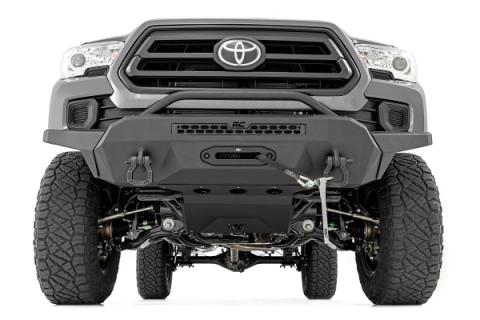 Front Bumper High Clearance 9500 Lb Pro Series Winch Synthetic Rope 16-22 Toyota Tacoma Rough Country