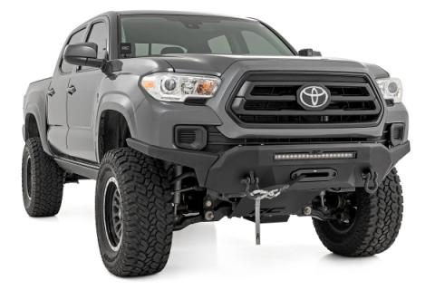 Front Bumper High Clearance 9500 Lb Pro Series Winch Synthetic Rope 16-22 Toyota Tacoma Rough Country