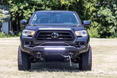Front Bumper Hybrid Winch Mount Only with 20 Inch DRL LED Light Bar 16-22 Toyota Tacoma Rough Country