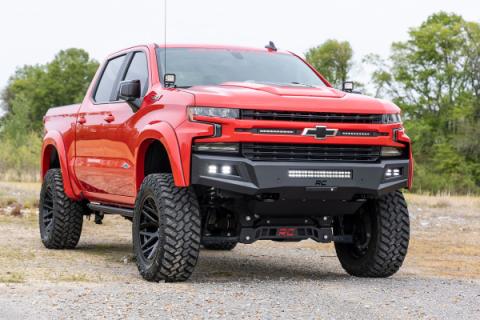 High Clearance Front Bumper LED Lights and Skid Plate 19-22 Chevy Silverado 1500 Rough Country