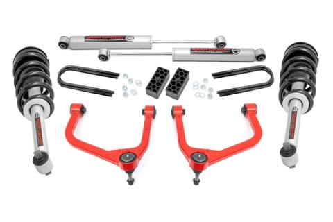 3.5 Inch Lift Kit N3 Struts Red Chevy Silverado 1500 2WD/4WD (2025-2026) Rough Country
