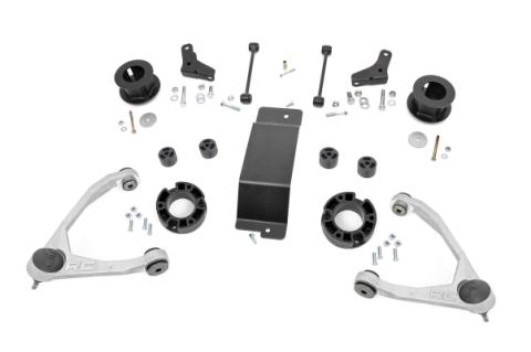 3.5 Inch Lift Kit Forged UCA Red Chevy Avalanche 2WD/4WD (2007-2013) Rough Country