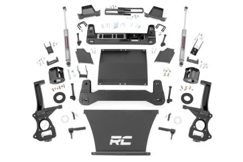 6 Inch Suspension Lift Kit Strut Spacers No Adaptive Ride Control N3 Shocks 19-20 GMC Silverado/Sierra 1500 4WD/2WD Rough Country