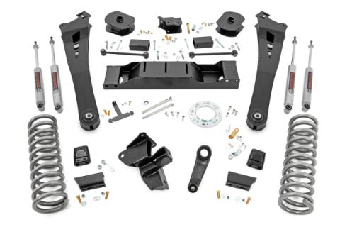 5.0 Inch Dodge Suspension Lift Kit Standard Rate Coil Springs Radius Arms 19-Up Ram 2500 4WD w/ AISIN Transmission Diesel Rough Country