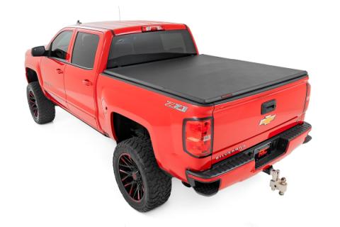 Soft Tri-Fold Bed Cover 5 Foot 9 Inch Bed Silverado/Sierra 1500 (14-18 &amp; Classic) Rough Country