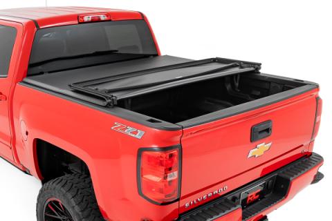 Soft Tri-Fold Bed Cover 5 Foot 9 Inch Bed Silverado/Sierra 1500 (14-18 &amp; Classic) Rough Country