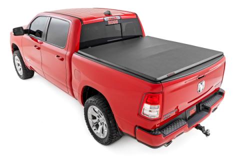 Soft Tri-Fold Bed Cover 5 Foot 7 Inch Bed Ram 1500 (19-26)/1500 TRX (21-24) Rough Country