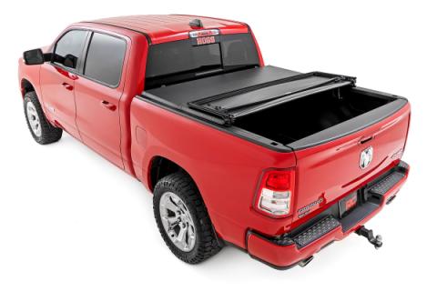 Soft Tri-Fold Bed Cover 5 Foot 7 Inch Bed Ram 1500 (19-26)/1500 TRX (21-24) Rough Country
