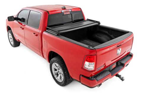 Soft Tri-Fold Bed Cover 5 Foot 7 Inch Bed Ram 1500 (19-26)/1500 TRX (21-24) Rough Country