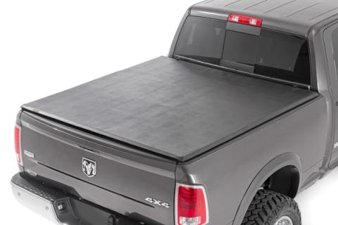 Soft Tri-Fold Bed Cover 5 Foot 7 Inch Bed Ram 1500 2WD/4WD (2009-2018 &amp; Classic) Rough Country