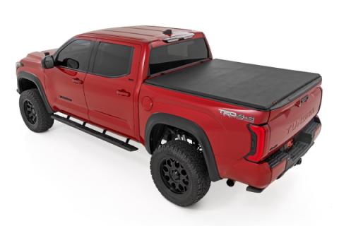 Soft Tri-Fold Bed Cover 5 Foot 7 Inch Bed with and w/o OE Rail Toyota Tundra (22-26) Rough Country