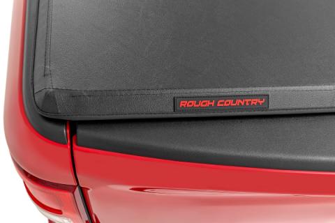 Soft Tri-Fold Bed Cover 5 Foot 7 Inch Bed Ford F-150 (21-26)/F-150 Lightning (22-26) Rough Country