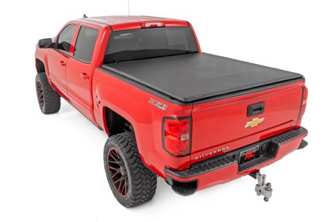 Soft Roll Up Bed Cover 5 Foot 9 Inch Bed Silverado/Sierra 1500 (14-18 &amp; Classic) Rough Country
