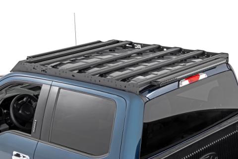 Ford Roof Rack System w/Front Facing 40 Inch Single Row Black Series LED Light Bar 15-18 Ford F-150 2WD/4WD Rough Country