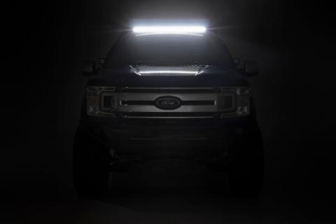 Ford Roof Rack System w/Front Facing 40 Inch Single Row Black Series LED Light Bar 15-18 Ford F-150 2WD/4WD Rough Country