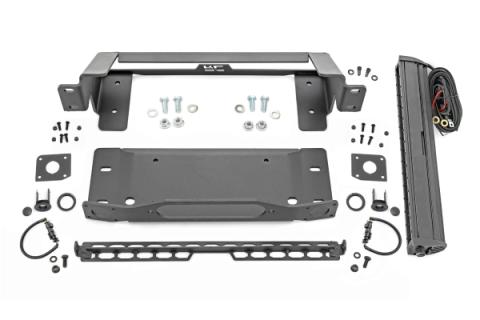 High Winch Mount All Models 20 Inch Black Single Row LED Ford Bronco (21-25) Rough Country