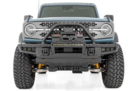 LED Light Kit Fog Mount Triple 2 Inch Black Pair Amber DRL Ford Bronco (21-25) Rough Country