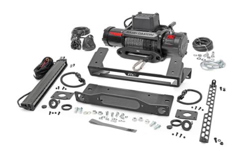 High Winch Mount All Models 9500S 20 Inch Black Single Row LED Amber DRL Ford Bronco (21-25) Rough Country