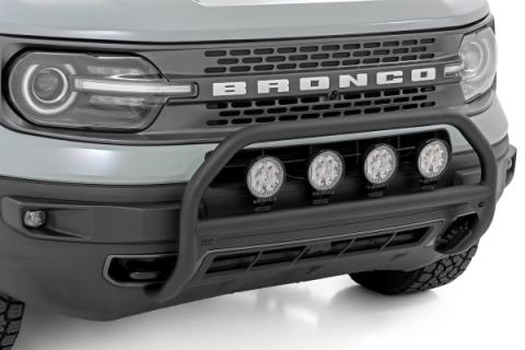 Nudge Bar w/ Tow Hooks 20 Inch Black DRL Single Row LED Ford Bronco Sport (21-24) Rough Country