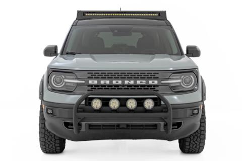 Nudge Bar w/ Tow Hooks 20 Inch Black DRL Single Row LED Ford Bronco Sport (21-24) Rough Country