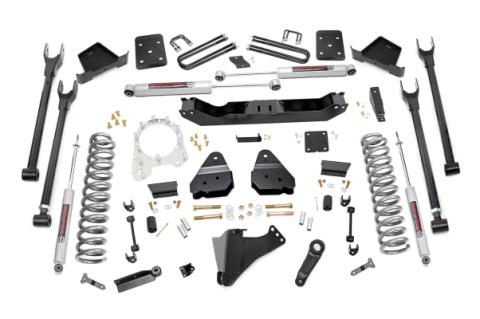 6 Inch Ford 4-Link Suspension Lift Kit 3.5 Inch Axle Diam N3 Shocks 17-19 F-250 4WD Diesel w/o Overloads Rough Country