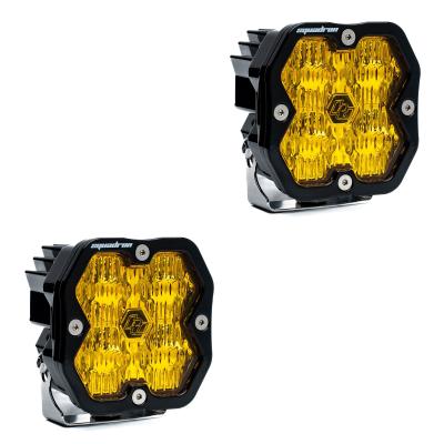 Squadron 2.0 Sport Black LED Auxiliary Light Pod Pair (No Harness) Universal Baja Amber Wide Cornering Baja Designs