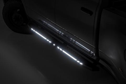 AC2 Running Boards Amber/White Crew Cab Ram 1500/2500/3500 2WD/4WD (2010-2025 &amp; Classic) Rough Country