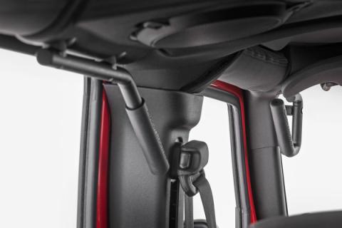 Jeep Solid Steel Grab Handle Set 07-18 Wrangler JK Black Rough Country