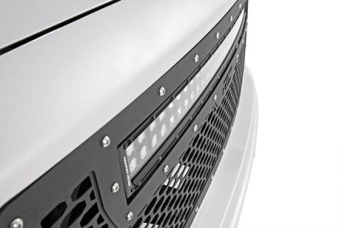 Sierra Mesh Grille w/30 Inch Dual Row Black Series LED 14-15 Sierra 1500 Rough Country