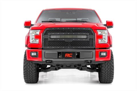 Ford Mesh Grille 30 Inch Dual Row Black Series LED w/Amber DRL 15-17 F-150 Rough Country