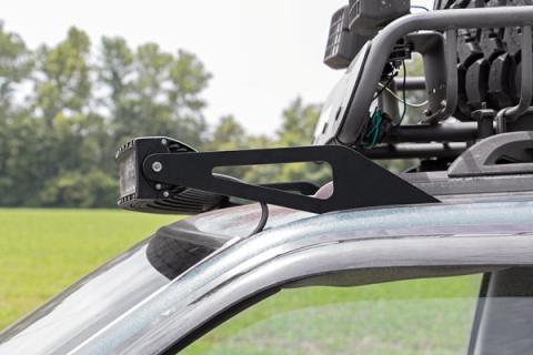 Jeep 50 Inch Curved LED Light Bar Upper Windshield Mounts 93-98 ZJ Grand Cherokee Rough Country