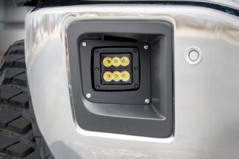 2 Inch Cree LED Fog Light Kit Black Series 14-15 Sierra 1500 Rough Country