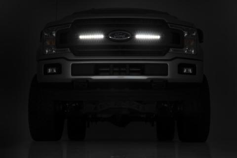 Dual 10 Inch LED Chrome Series Grille Kit 18-20 F-150 XLT Rough Country