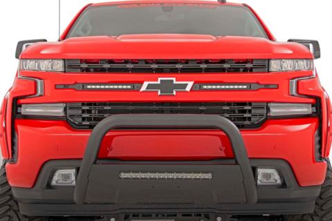 Chevy Dual 10 Inch LED Grille Kit Chrome Series 19-20 Silverado 1500 Rough Country