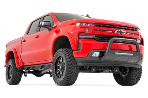 Chevy Dual 10 Inch LED Grille Kit Chrome Series 19-20 Silverado 1500 Rough Country