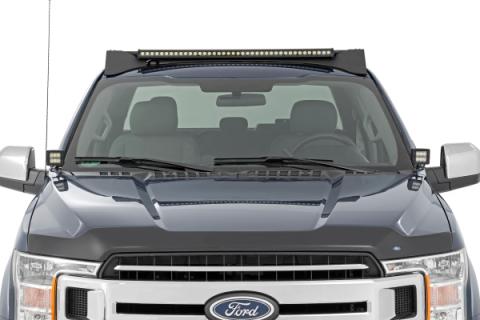 Ford 2-inch LED Lower Windshield Ditch Kit w/ Amber DRL 15-21 Ford F-150 Rough Country